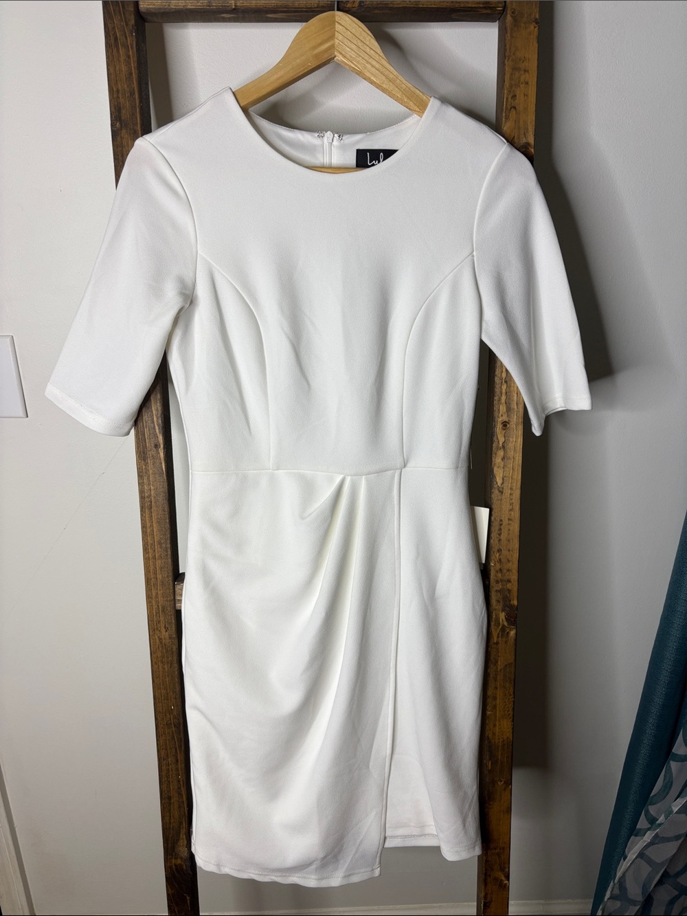 Lulus White Short Sleeve Midi Sheath Dress Size S